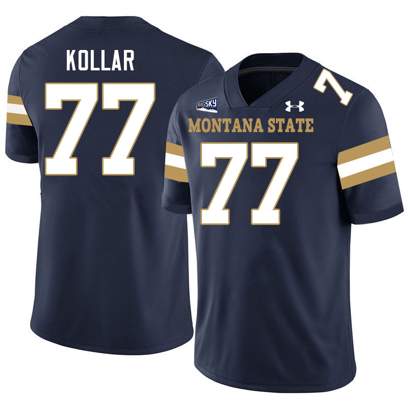 Men #77 Bill Kollar Montana State Bobcats Jerseys Football Stitched-Navy